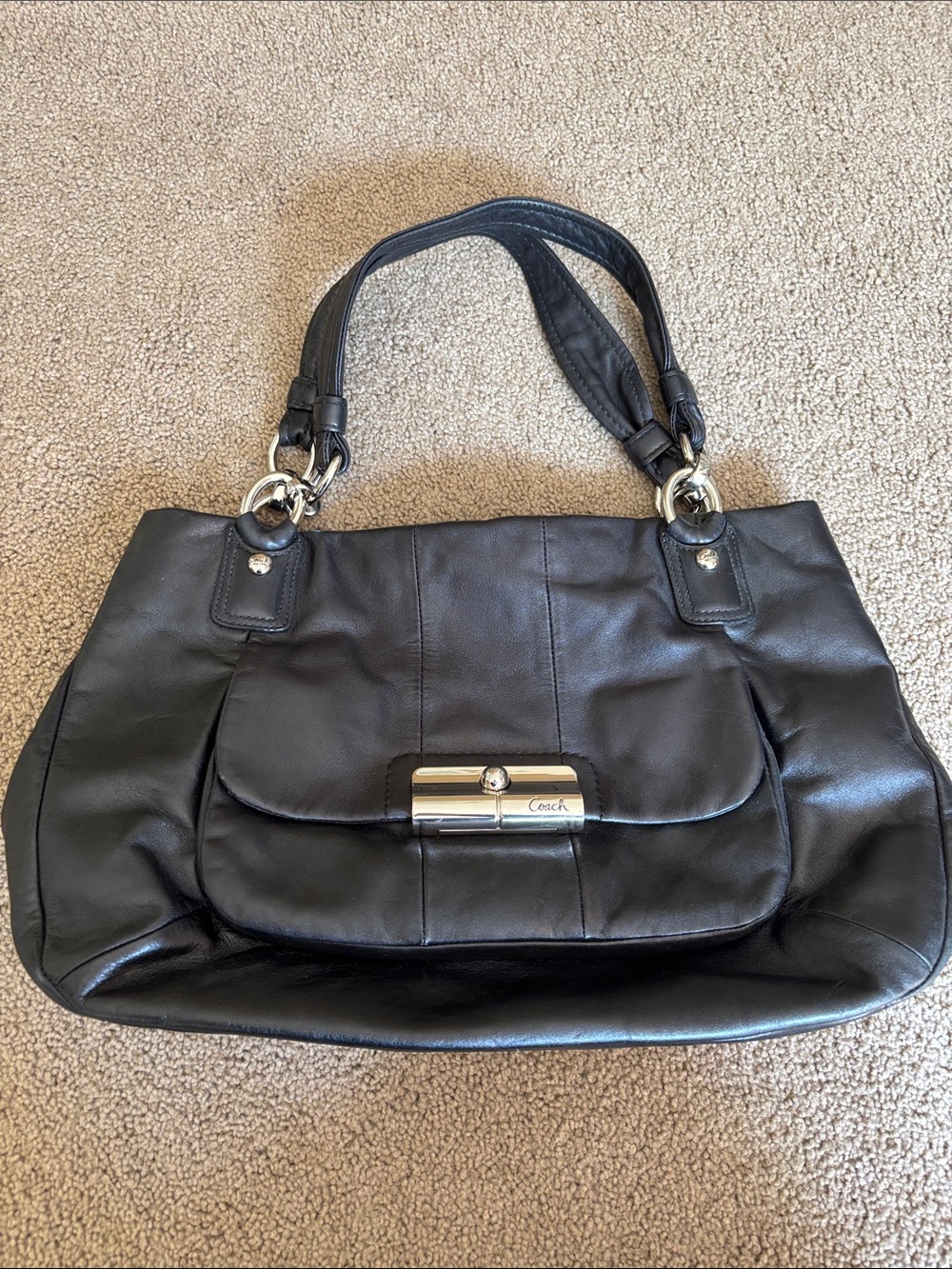 Coach Kristin Black Leather Shoulder Bag